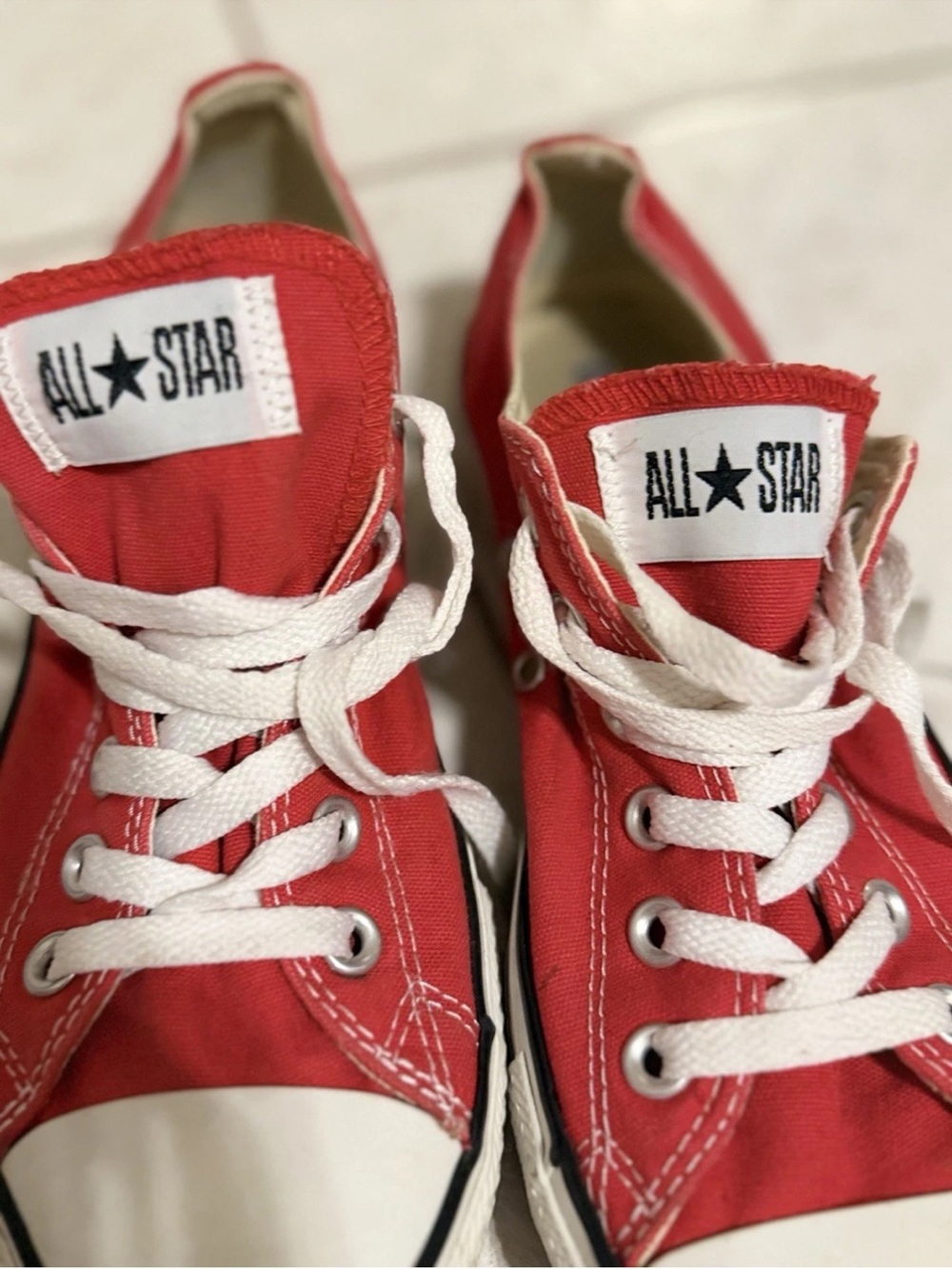 All Star Red Low-Top Canvas Sneakers for Men, Women